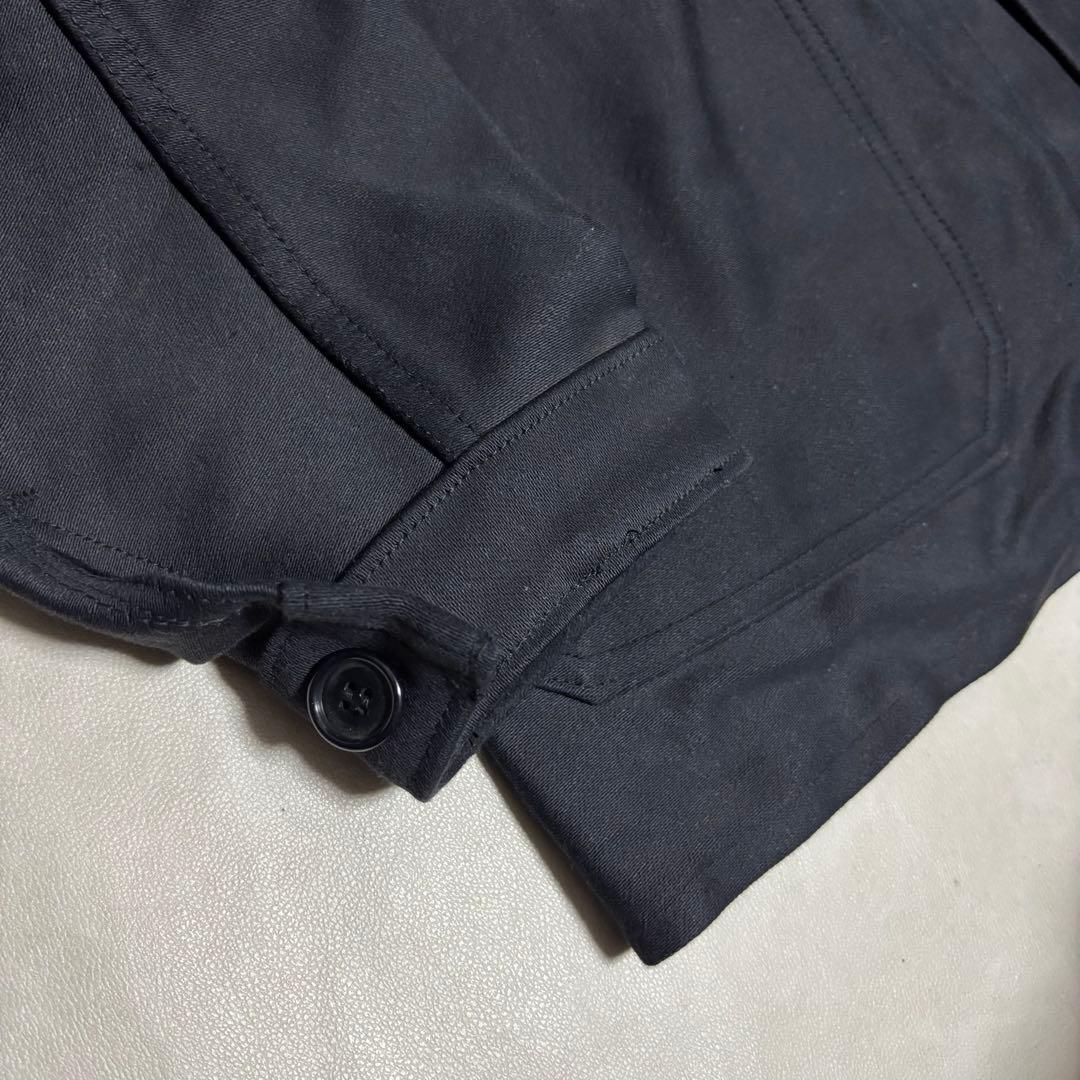 デッドストック ブラック モールスキン ワーク ジャケット ユーロ カバーオール