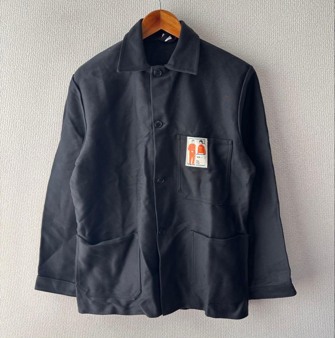 デッドストック ブラック モールスキン ワーク ジャケット ユーロ カバーオール