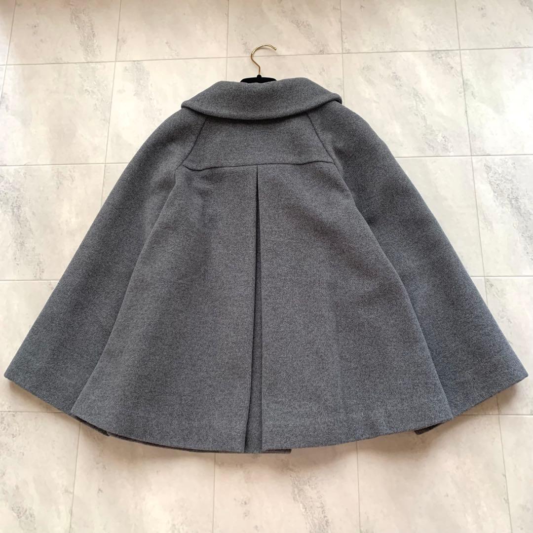 近年♡美品♡ルネ アンゴラ混 ポンチョ ショートコート グレー 34