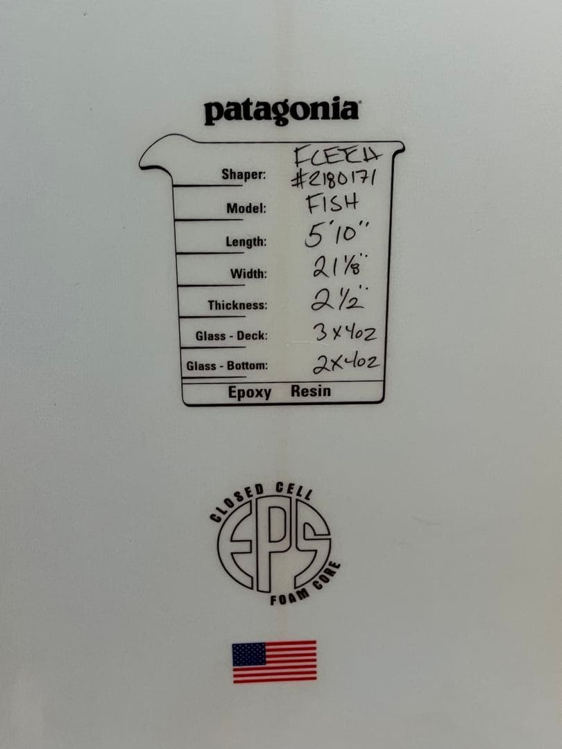 サーフィン・ボディボード FCD Patagonia Fish 5.10