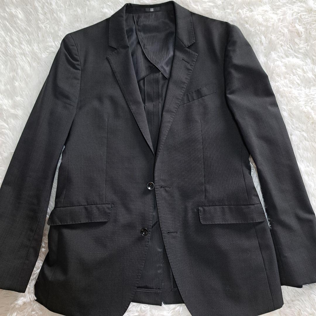 スーツセレクト【美品】 3ピーススーツ A6 リバーシブルベスト 黒系 ウール混