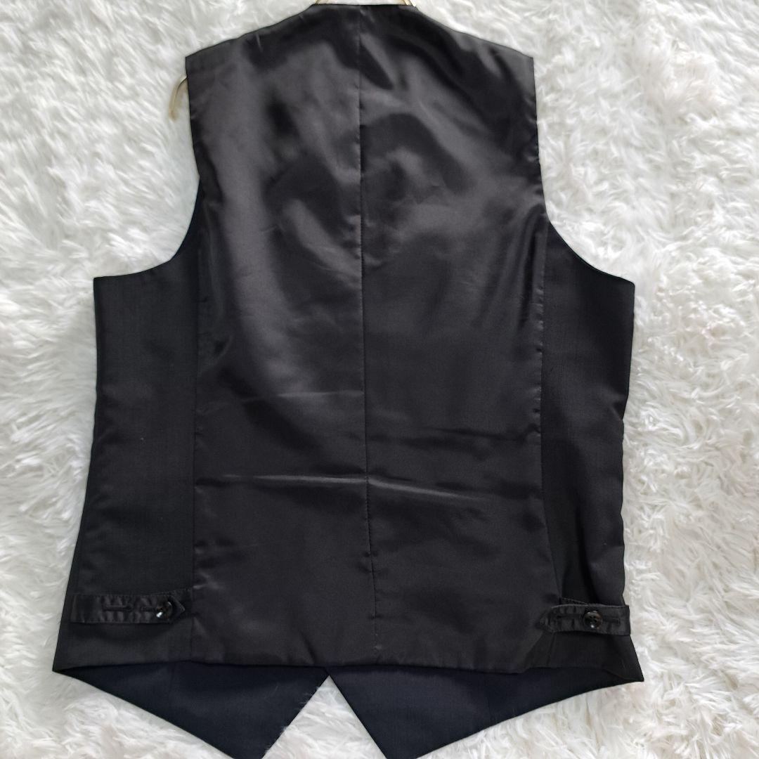 スーツセレクト【美品】 3ピーススーツ A6 リバーシブルベスト 黒系 ウール混