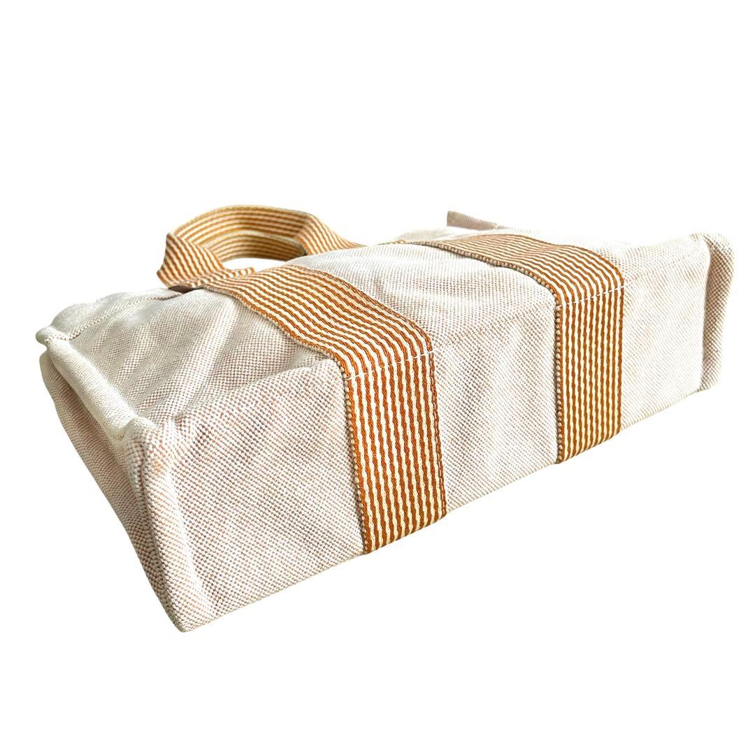 【未使用級】エルメス/ニューフールトゥPM/ハンドバッグ/キャンバス/オレンジ