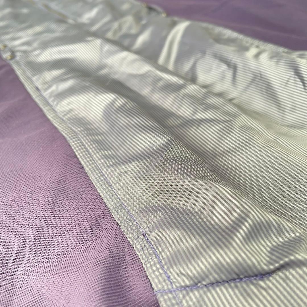 COUP DE CHANCEゴルフハーフジップ 半袖ワンピース紫38 切り替え