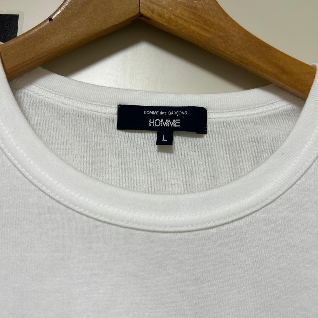 新品 コムデギャルソンオム　ロンT 白 サイズL