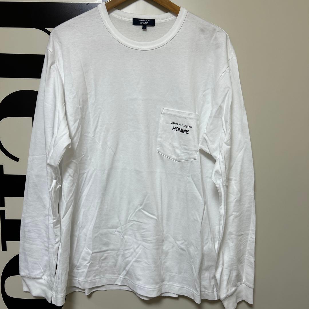 新品 コムデギャルソンオム　ロンT 白 サイズL