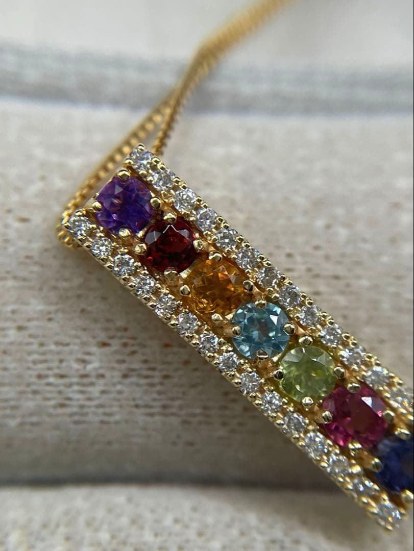 専用JA218★高級 マルチストーン ダイヤ K18 ヘッド 鑑別書付