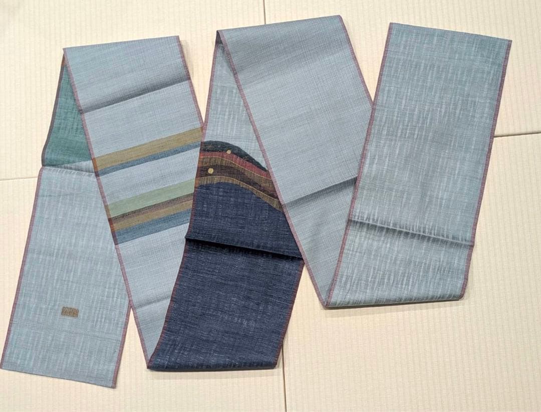 未使用 渡文 リバーシブル すくい織 袋帯