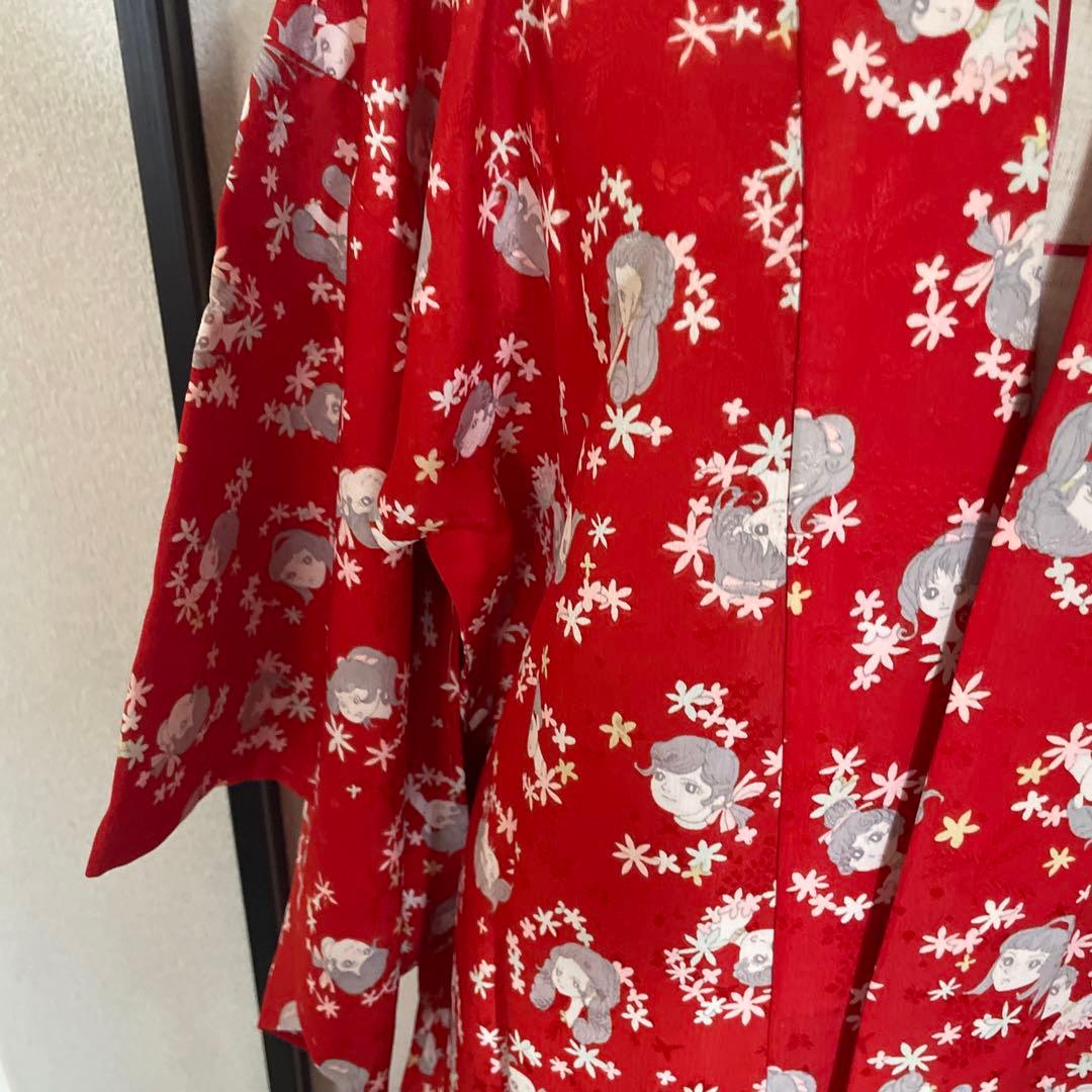 昭和レトロ　着物　昭和レトロ少女漫画　当時物　レア　レトロ生地　ファンシー