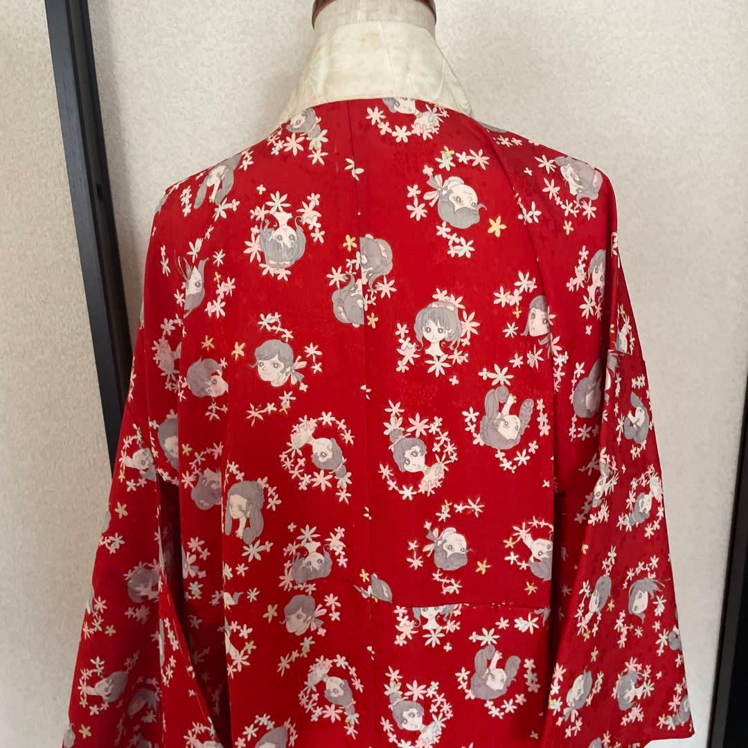 昭和レトロ　着物　昭和レトロ少女漫画　当時物　レア　レトロ生地　ファンシー