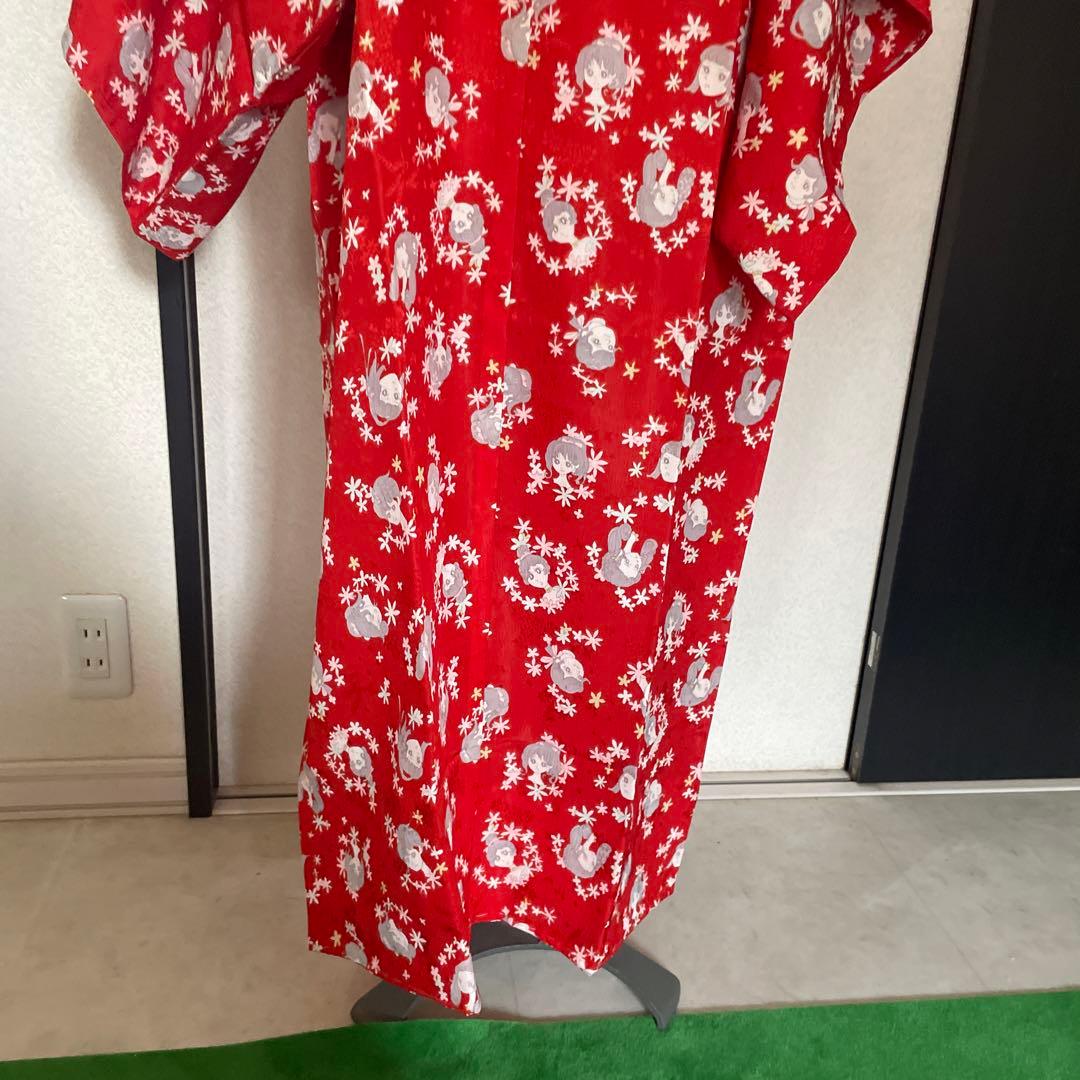 昭和レトロ　着物　昭和レトロ少女漫画　当時物　レア　レトロ生地　ファンシー