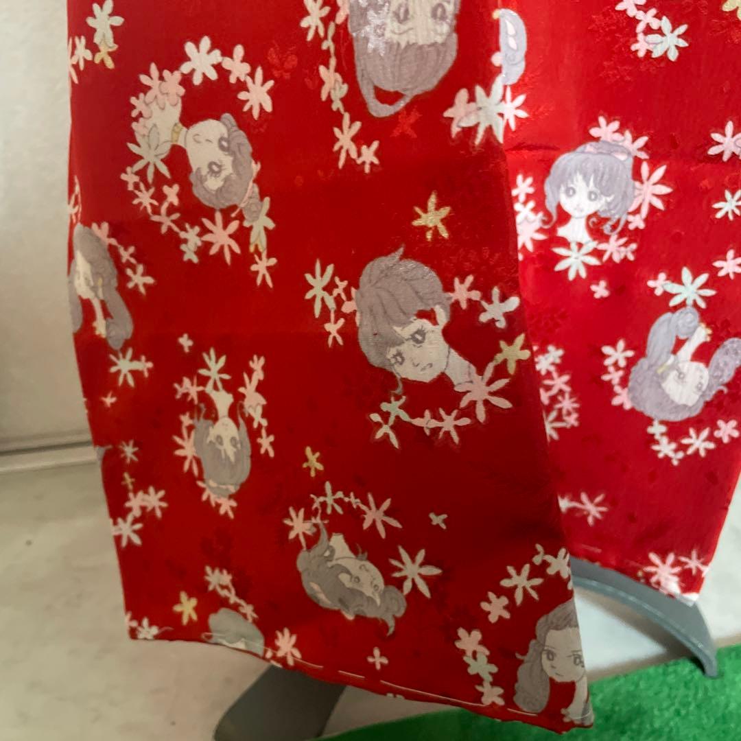 昭和レトロ　着物　昭和レトロ少女漫画　当時物　レア　レトロ生地　ファンシー