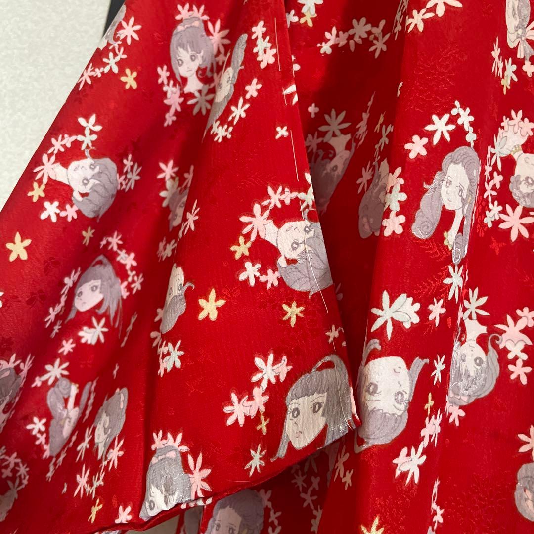 昭和レトロ　着物　昭和レトロ少女漫画　当時物　レア　レトロ生地　ファンシー