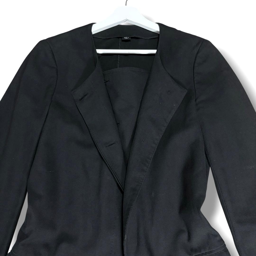 90s/ヘルムートラング本人期/ノーカラー/フラップコート/黒/44