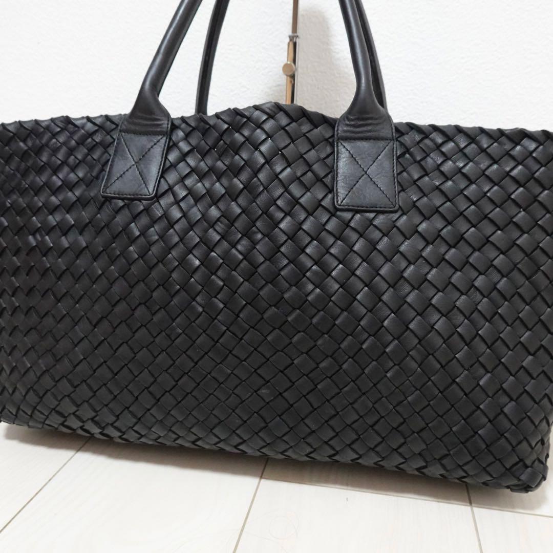 ボッテガヴェネタ　カバ　MM トートバッグ　ビジネスバッグ　黒　イントレチャート