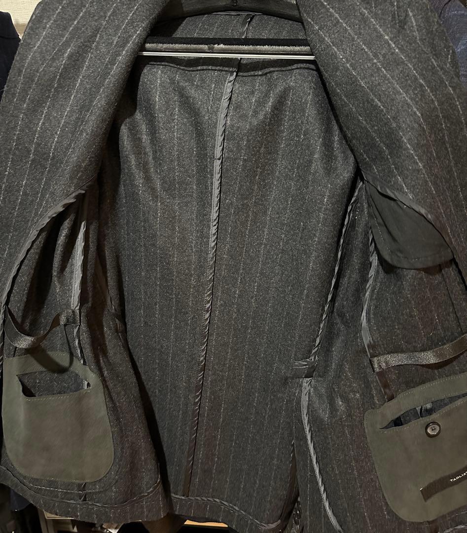 【美品】タリアトーレ　ダークグレー ストライプ テーラードジャケット