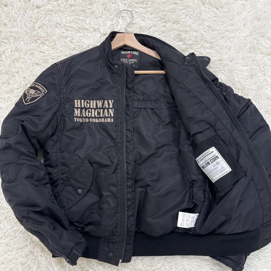 XLサイズ✨イエローコーン　ライダース　両肘プロテクターあり　ロゴ　ブラック