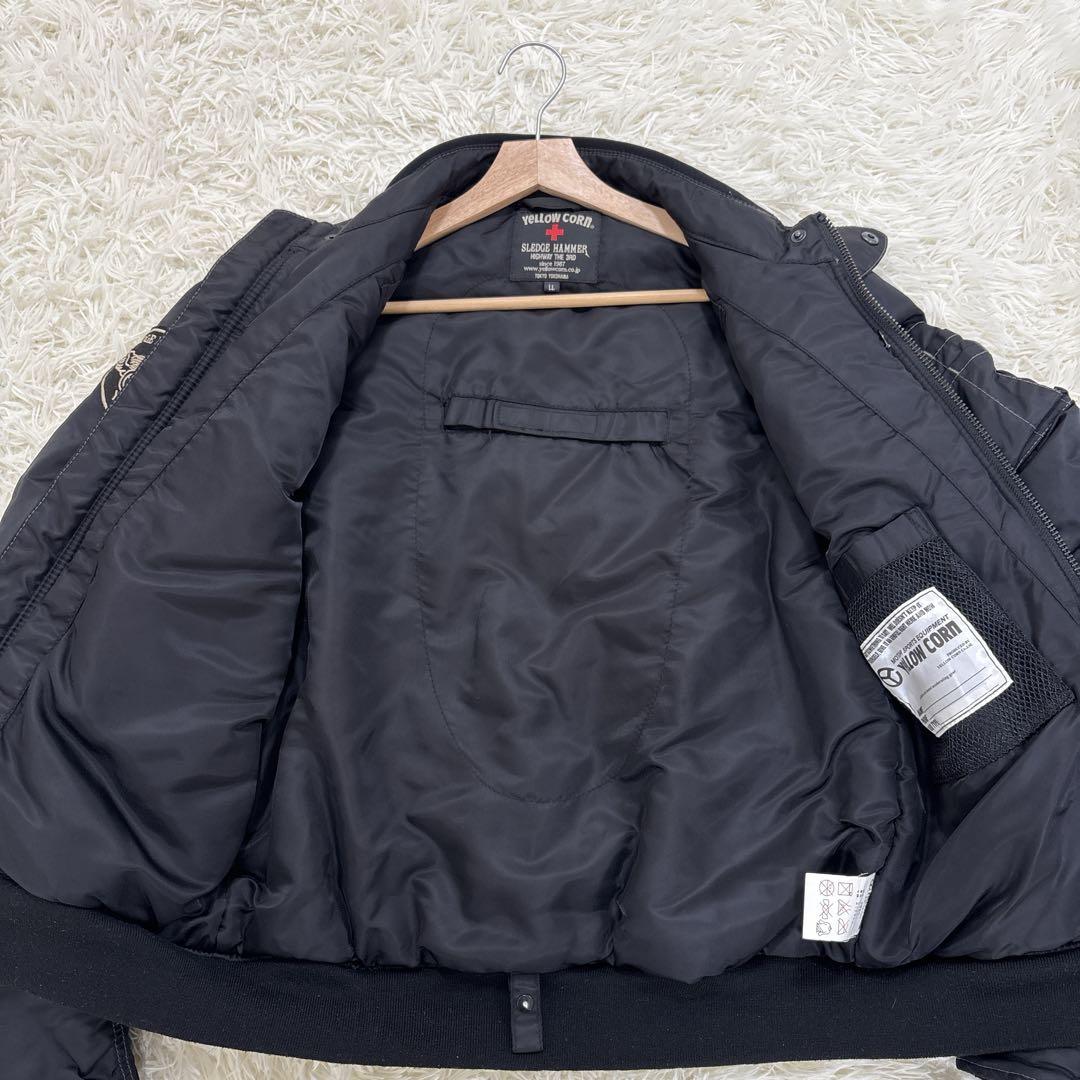 XLサイズ✨イエローコーン　ライダース　両肘プロテクターあり　ロゴ　ブラック