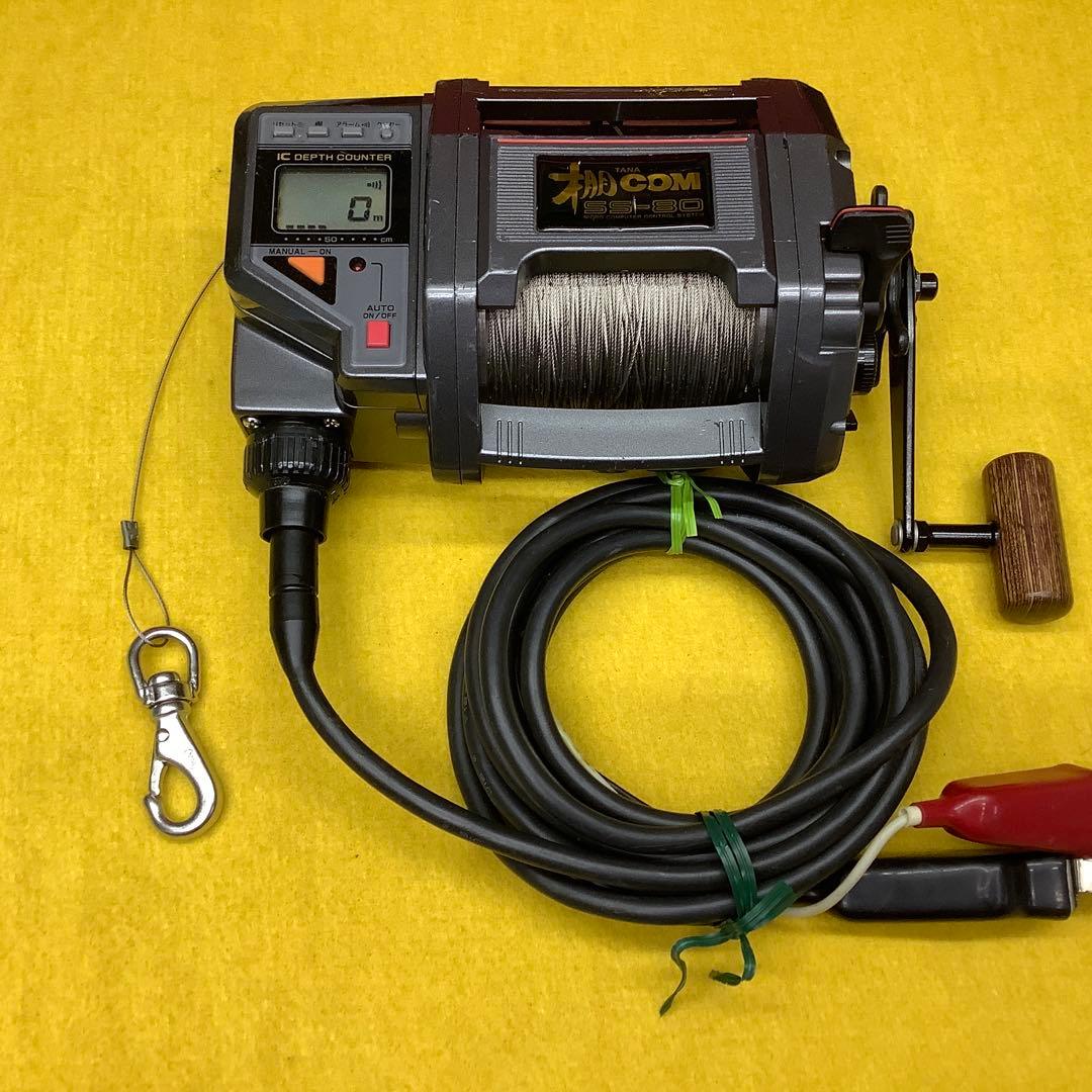 Daiwa 棚COM SSー80 電動リール 動作品 ワイヤー巻いてあります。