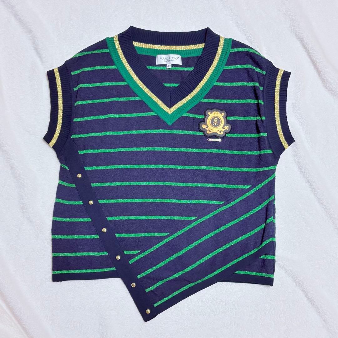 MARK＆LONA 23SS レディースゴルフベスト ニット 40 日本製