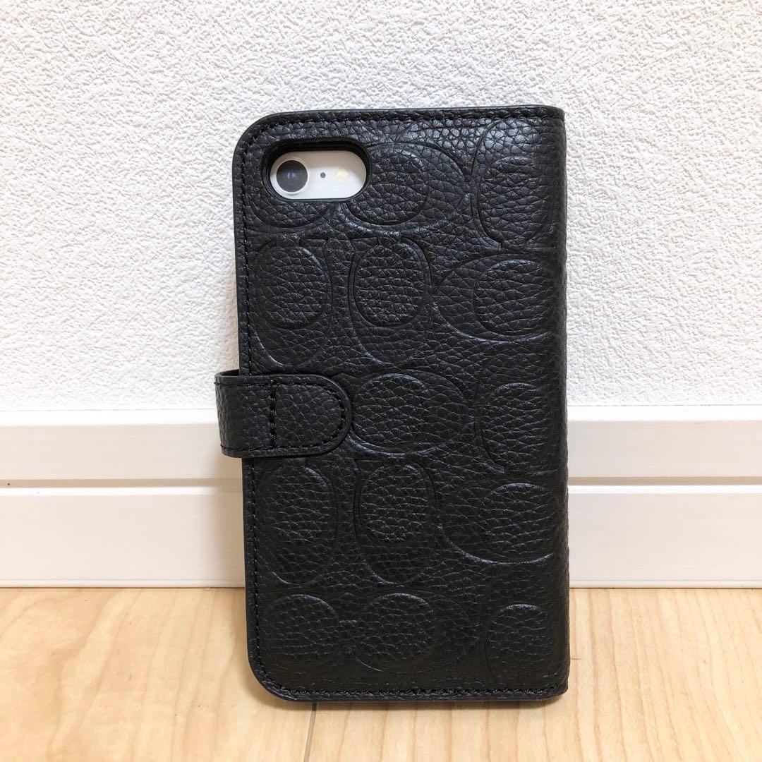 COACH 手帳型 iPhoneSE3 7/8 ケース ブラック