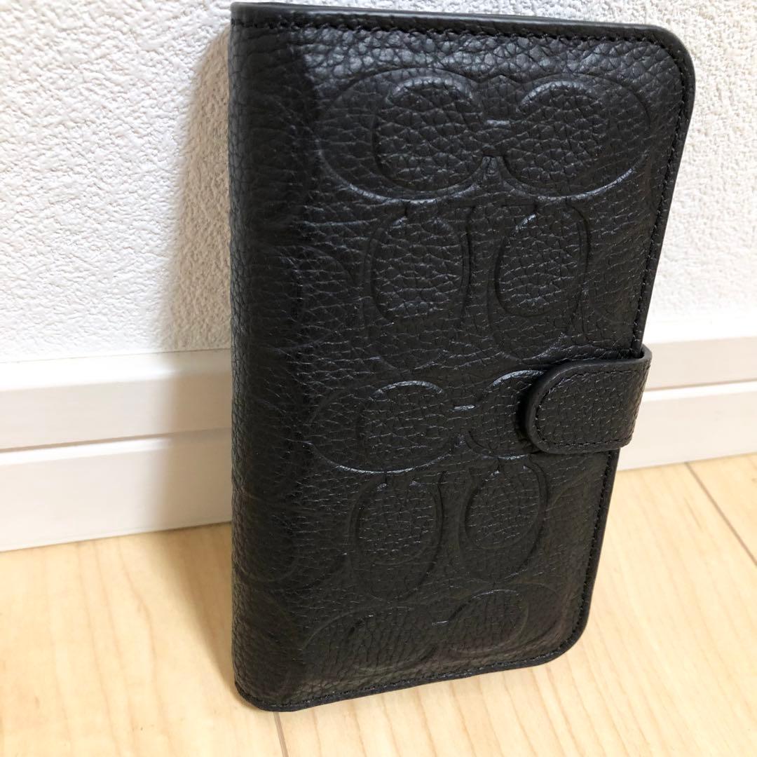 COACH 手帳型 iPhoneSE3 7/8 ケース ブラック