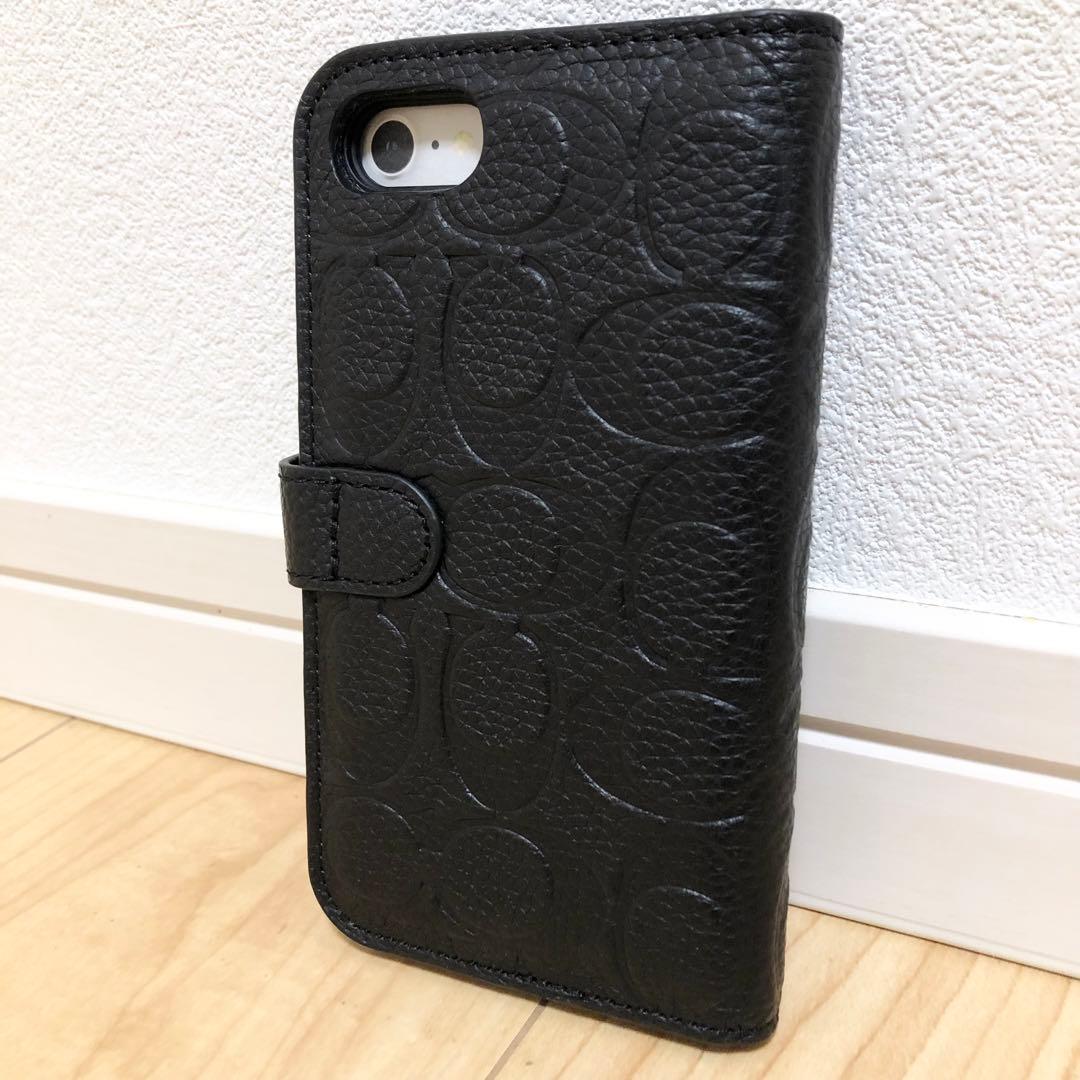 COACH 手帳型 iPhoneSE3 7/8 ケース ブラック