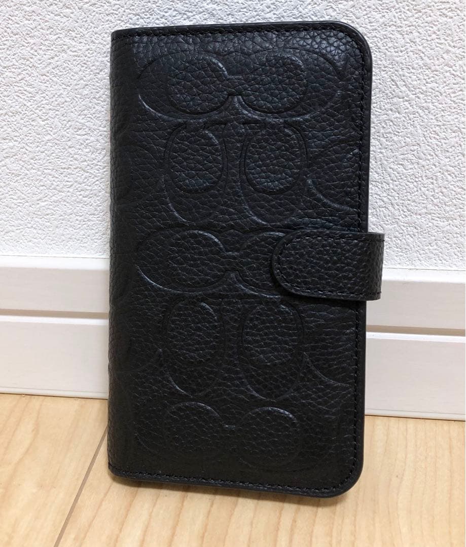 COACH 手帳型 iPhoneSE3 7/8 ケース ブラック