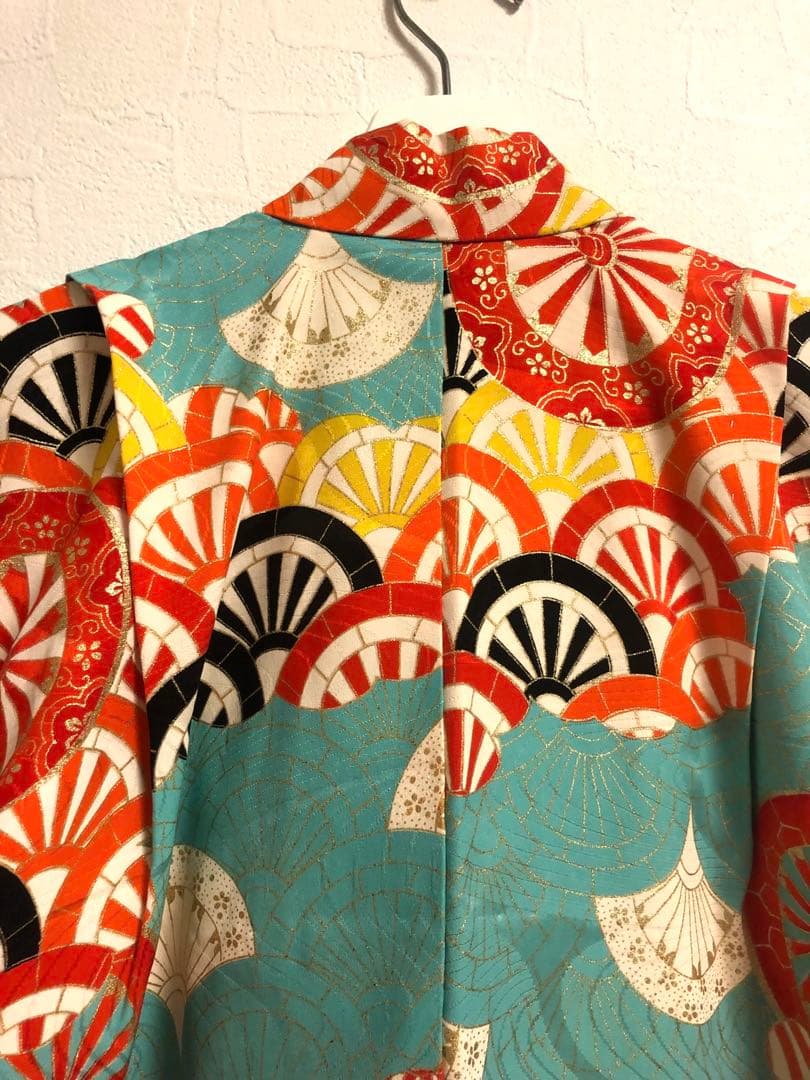 着物　七五三　レトロ　水色　女の子　アンティーク　7歳　5歳