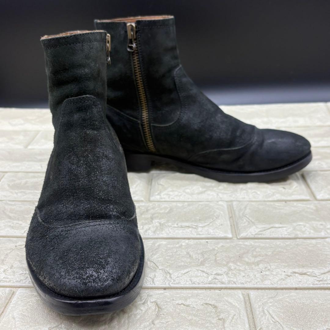 【良品】BUTTERO ブッテロ サイドジップブーツ 41.5 レザー ブラック