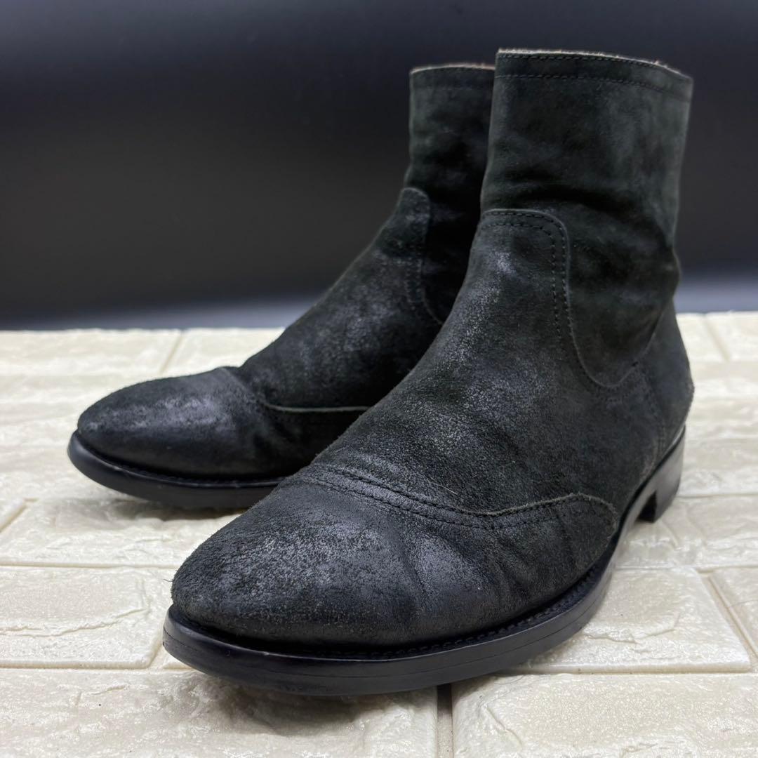 【良品】BUTTERO ブッテロ サイドジップブーツ 41.5 レザー ブラック