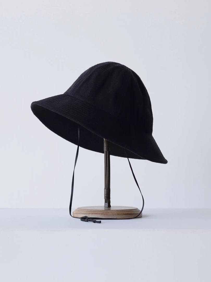COMOLI ブラック　シルクネップ ハット