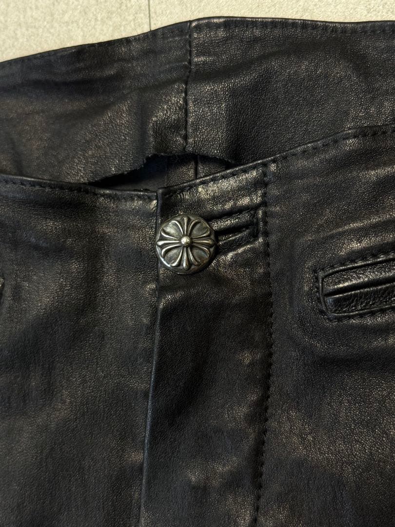 Chrome hearts クロムハーツ レザー フレアニー パンツ
