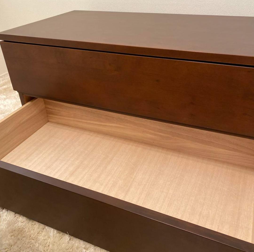 廃盤品 無印良品 ローチェスト 2段 バーチ材 ブラウン muji