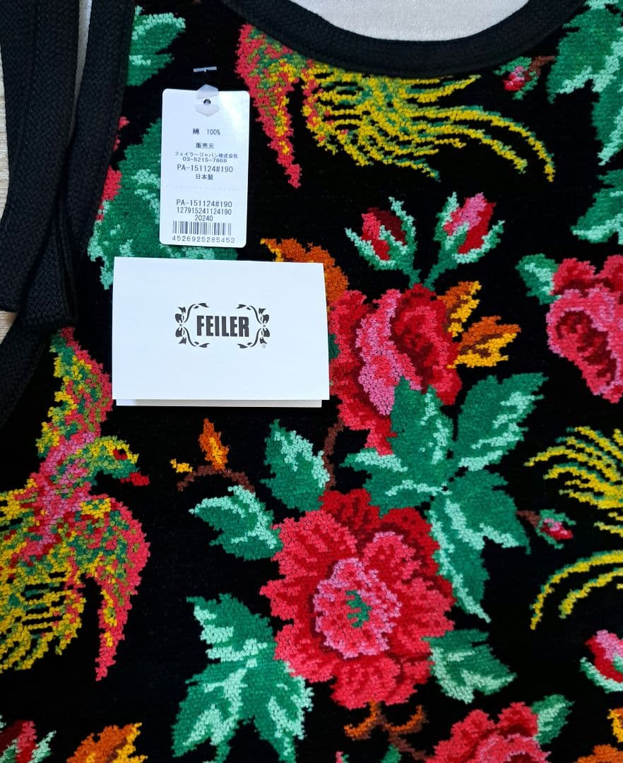 【※新品、タグ付】フェイラー FEILER エプロン フラワー 花柄 鳳凰 バラ