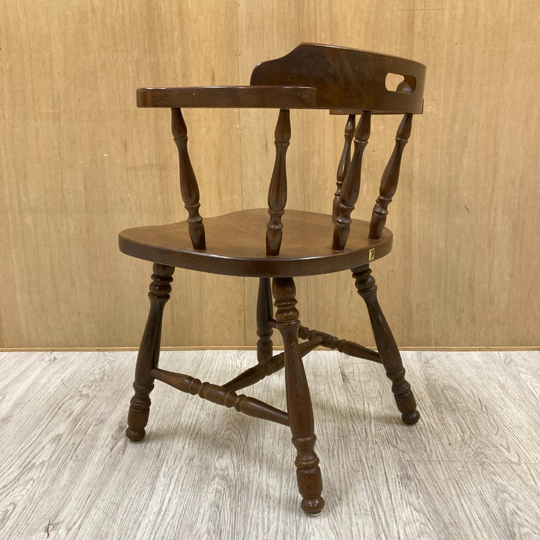 【飛騨産業】キツツキ　アームチェア　ダイニングチェア　椅子　木製　A