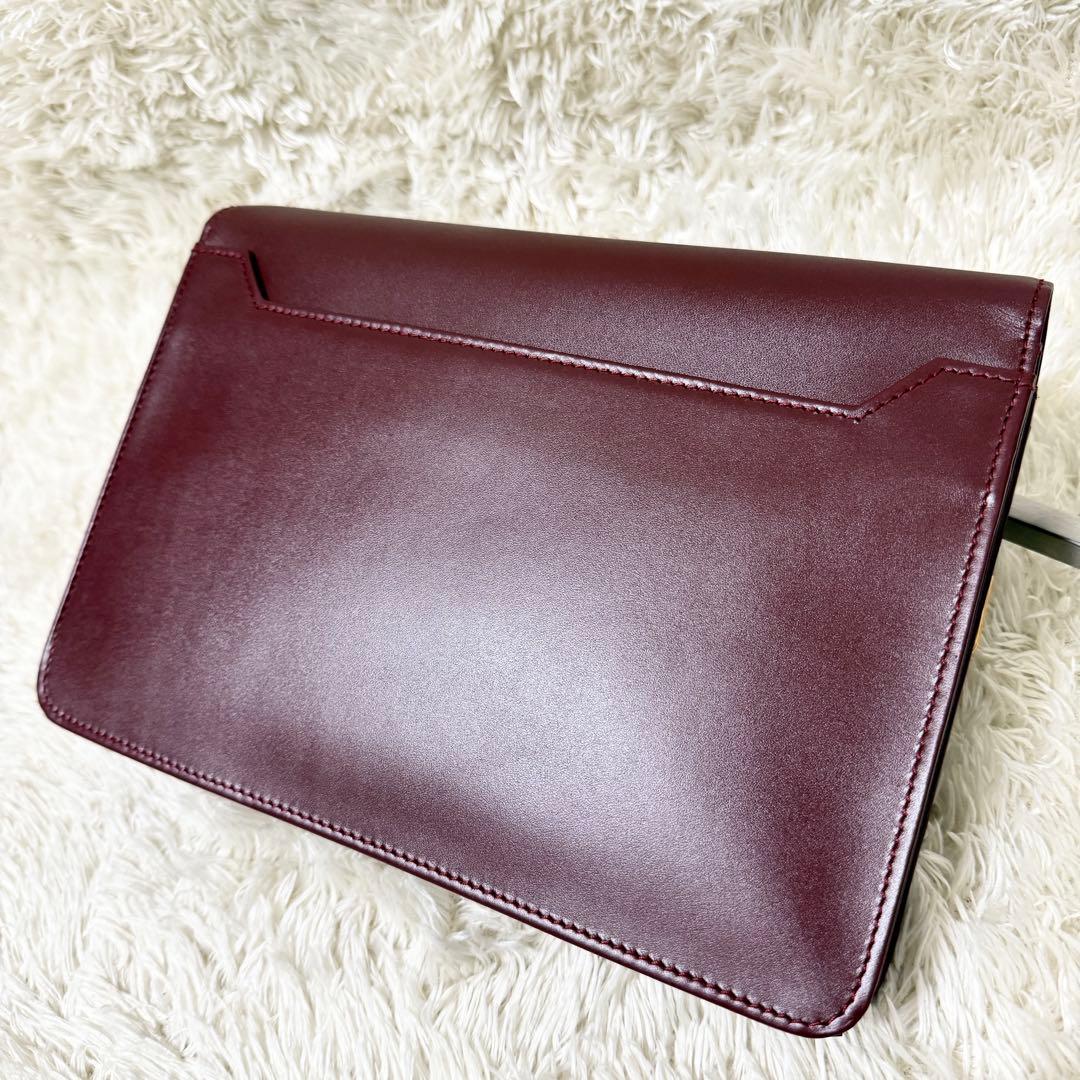 カルティエ　Cariter　マストライン　クラッチバッグ　ボルドー　ロゴ金具