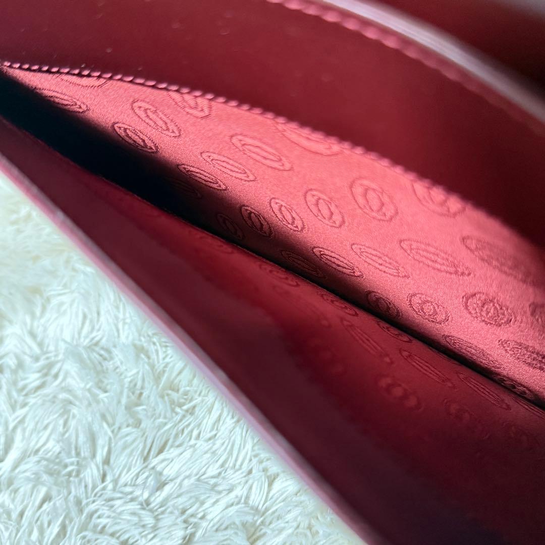 カルティエ　Cariter　マストライン　クラッチバッグ　ボルドー　ロゴ金具