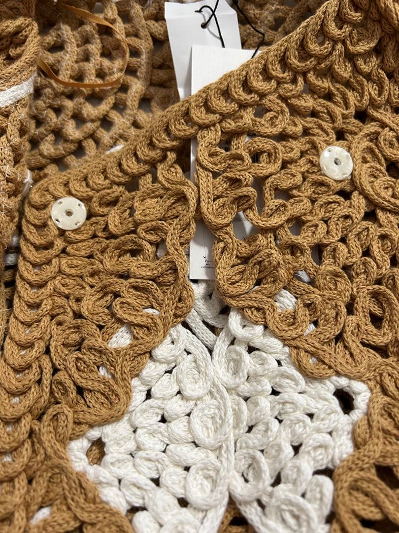 ZARA クロシェ編み　ニットコート