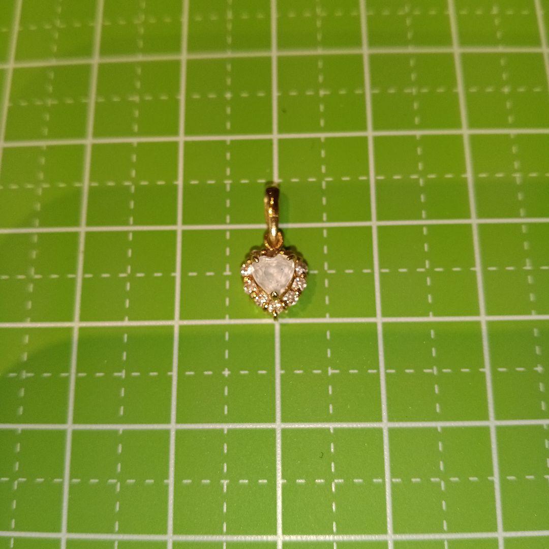 k18 アクアマリンネックレストップ(メレダイヤ付き)　ハートモチーフ