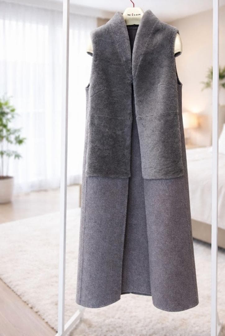 SALE❤️超美品 Sov. ソブ リアルムートンファー＆ロングジレ　sz36