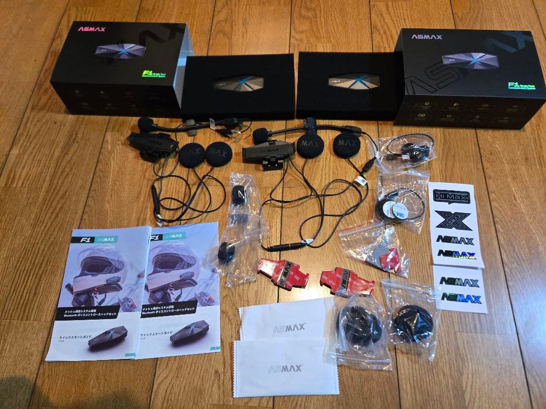 ASMAX F1 Bluetooth ヘッドセット(2台セット)