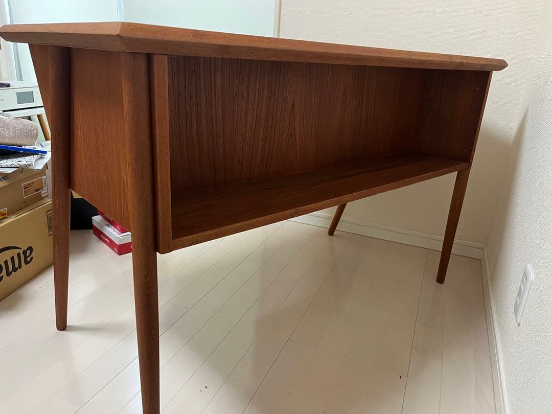 デンマーク製 アンティーク 木製デスク 3段引き出し付き