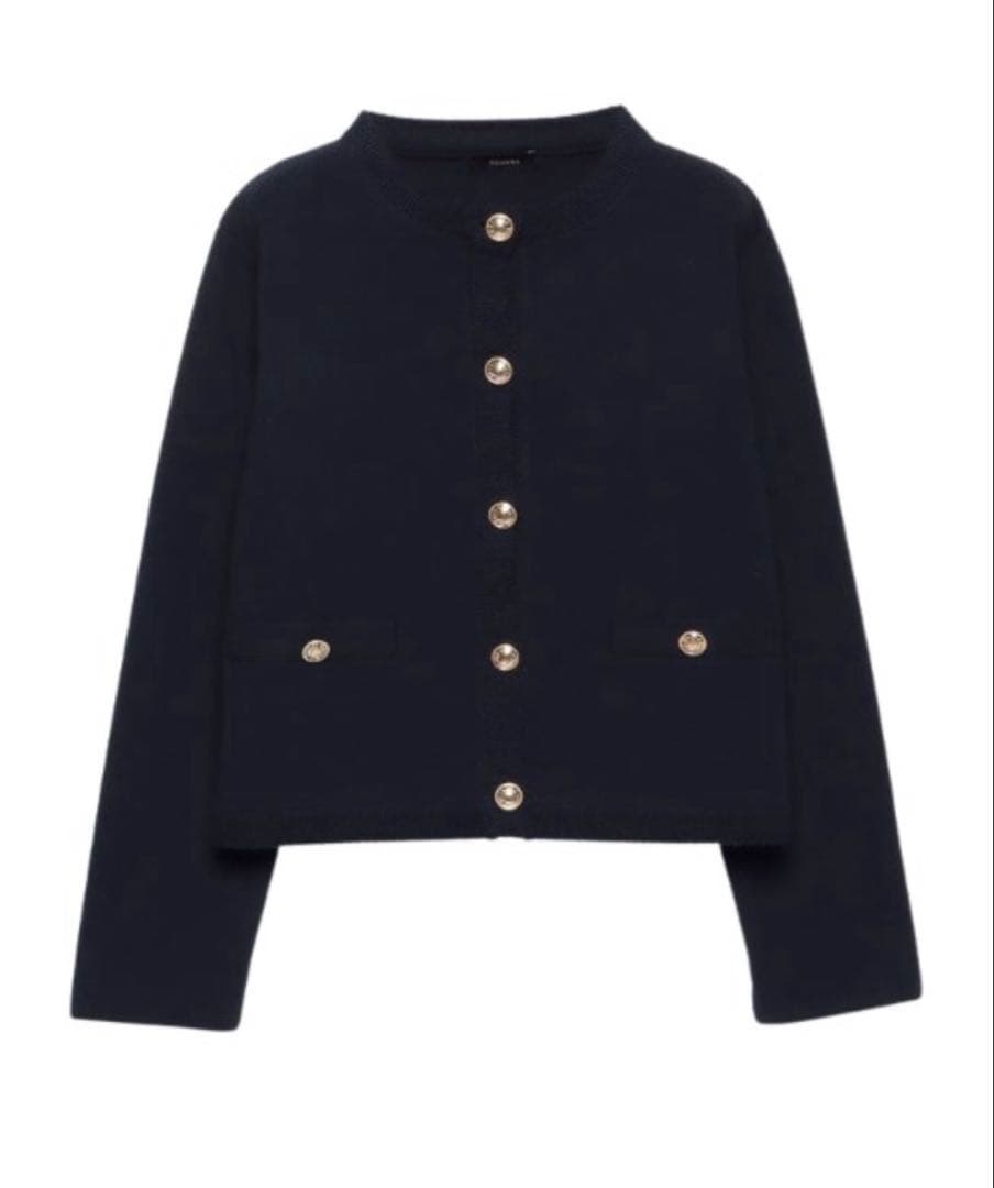 限定値下げ中）anuans オリジナルボタンノーカラーニットジャケット