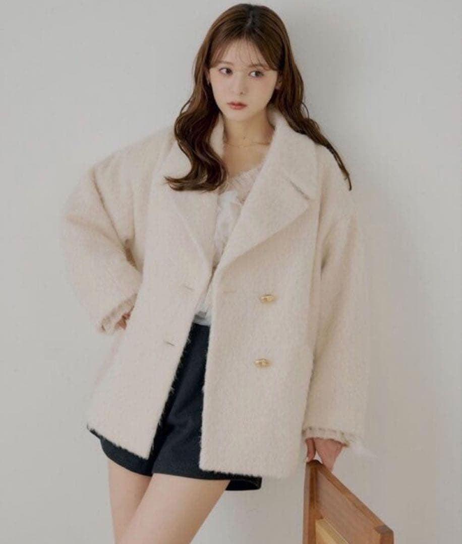 新品　Chico 金釦シャギーミディジャケットコート　最終値下げ