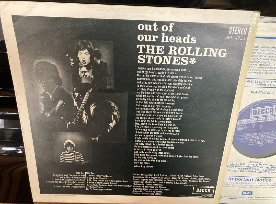 洋楽 THE ROLLING STONES out of our heads LP
