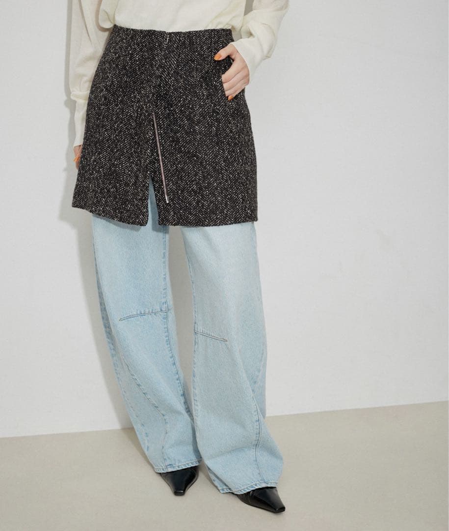 よこちゃん 新品タグ付き ADAM ET ROPE’ ツイードミニスカート