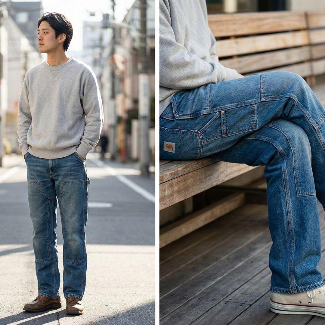 【希少】Carhartt ダブルニー デニム B07 サイズ 34×30 廃盤