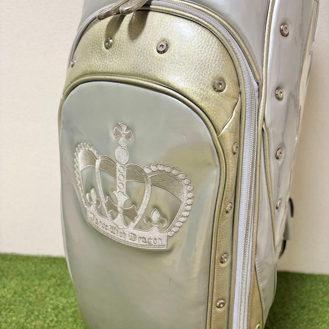 ダンスウィズドラゴン　キャディバッグ　3点式　ゴールド　エナメル　フードなし