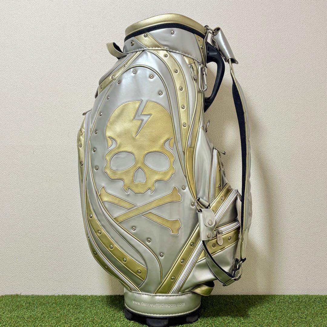 ダンスウィズドラゴン　キャディバッグ　3点式　ゴールド　エナメル　フードなし